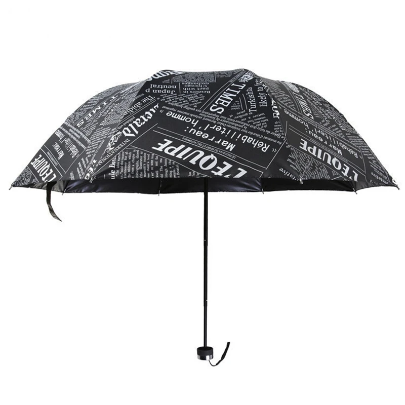 Fully Automatic Folding Newspaper Umbrella Men and Women Sunny and Rainy Umbrella Personality Creative Trend Student Umbrella