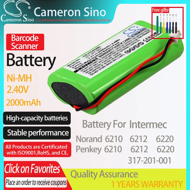 CameronSino Battery for Intermec Norand 6210 6212 6220 Penkey 6210 6212 6220 fits Intermec 317-201-001 Barcode Scanner battery