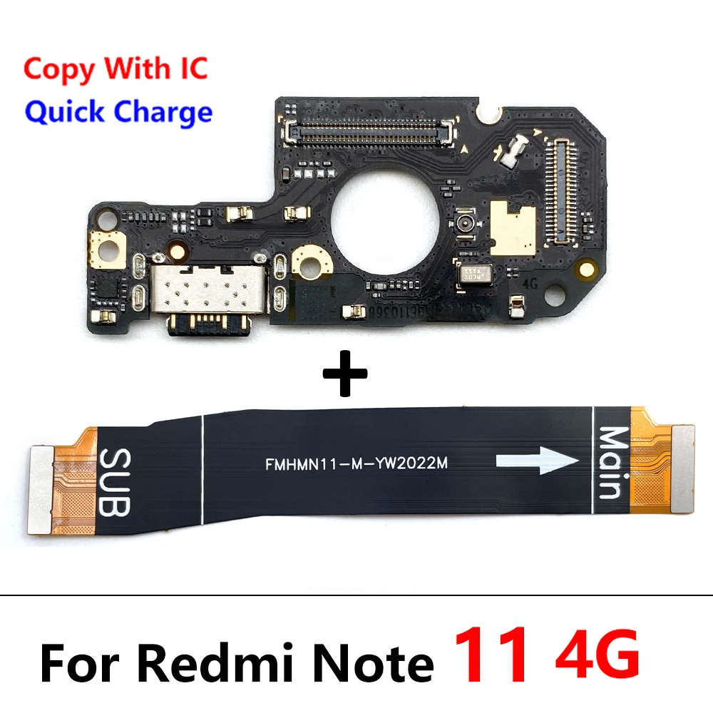 For Xiaomi Redmi Note 7 8 8T 9 9S 10 10S 11 12 Pro Plus 4G 5G Dock Connector USB Charger Charging Port Mainboard Main Flex Cable