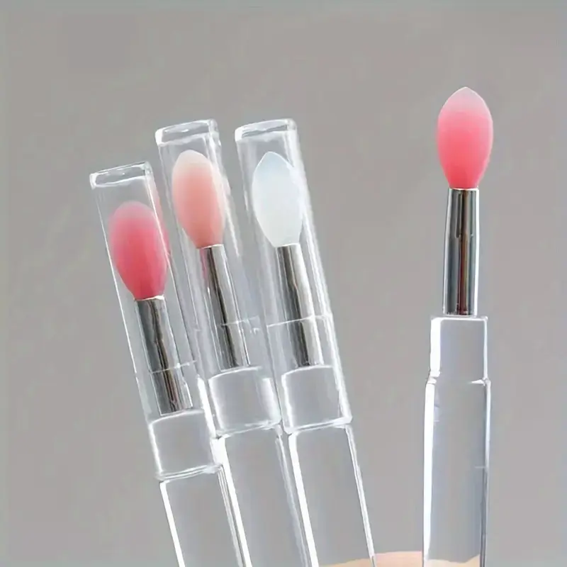 1/3/5PCS 커버가있는 휴대용 실리콘 립 브러쉬 소프트 다기능 립 밤 애플리케이터 립스틱 립글로스 메이크업 브러쉬