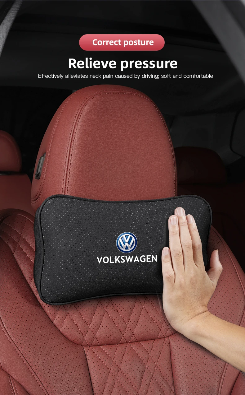Auto-Nackenkissen, Sitz-Kopfstütze, automatisches Schutzpolster aus Memory-Schaum für VW Golf T-Roc Tiguan Polo Passat T-Cross Taigo ID.4 – Detail 3
