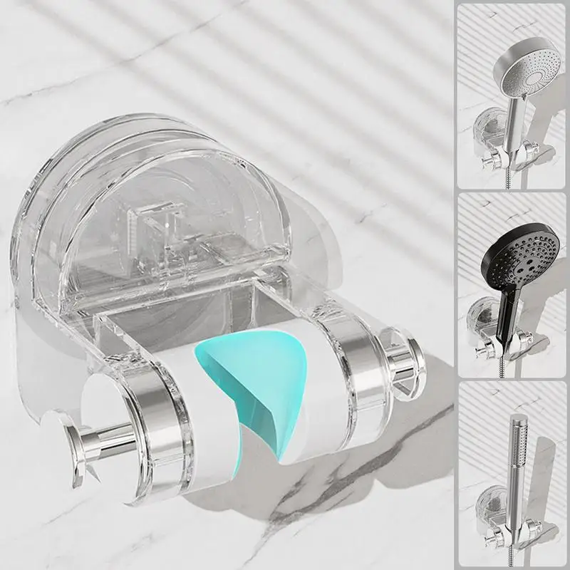 Suction Cup Shower Head Rack High Pressure Shower Head One-key Stop Water Toothbrushes Head Water Saving Shower Head With Filter