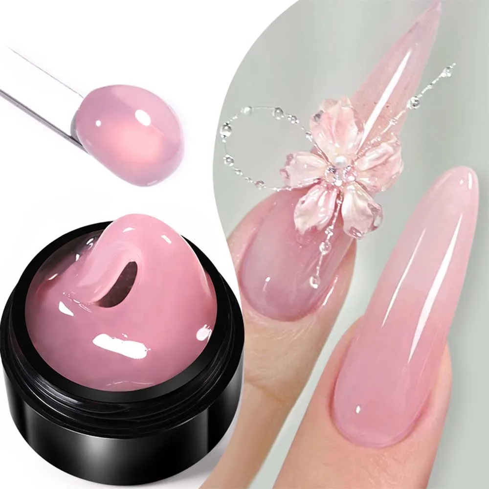 15ML Trasparente Antiaderente Estensione Solida Smalto Gel per unghie Gelatina Bianco Rosa Gel UV per Scultura 3D Modellatura Intaglio Fiore Gel per unghie