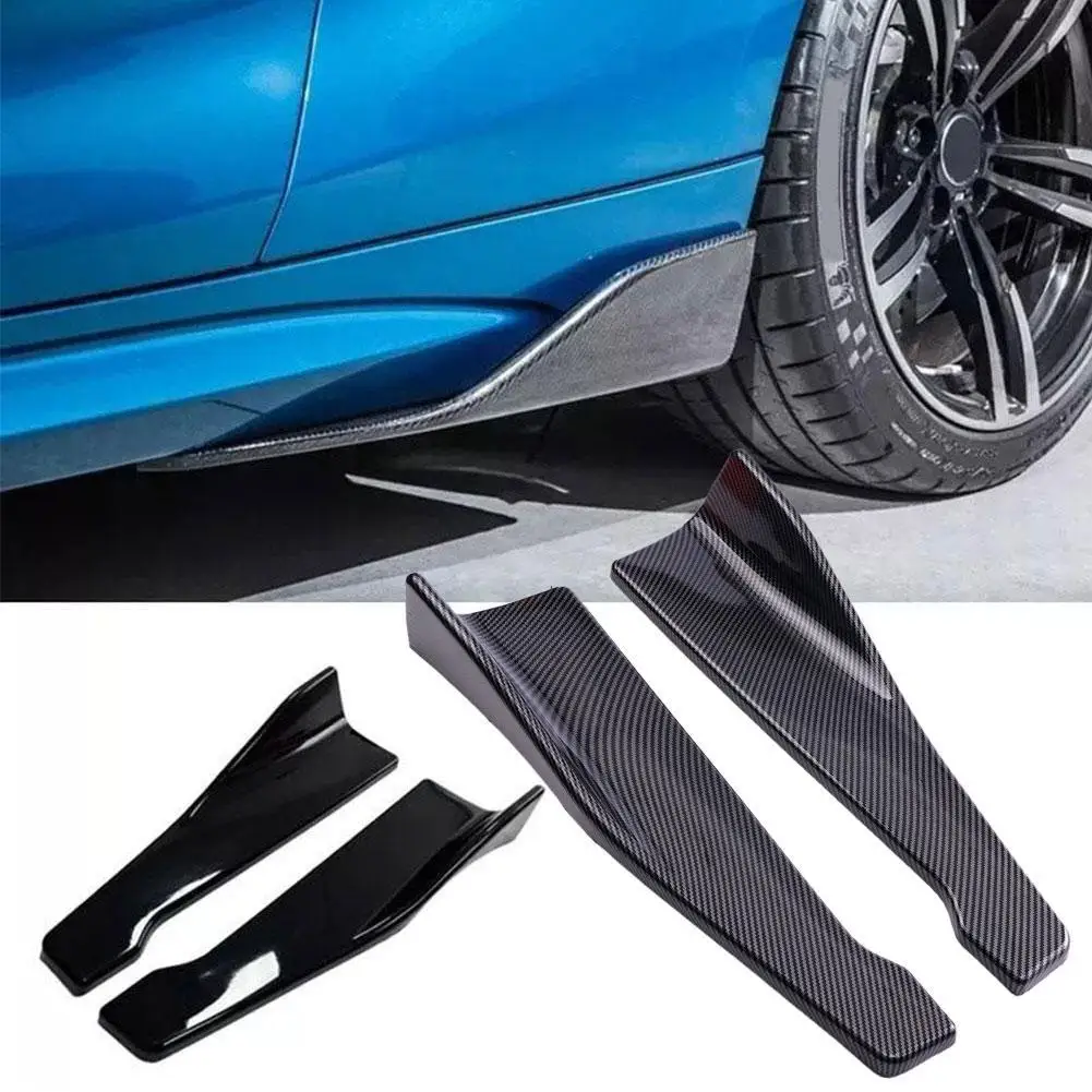 NEW High-end Universal 48CM Length Car Side Skirt Bumper Spoiler Splitter Protector For Audi For BMW E90 For VW Golf 5 6 