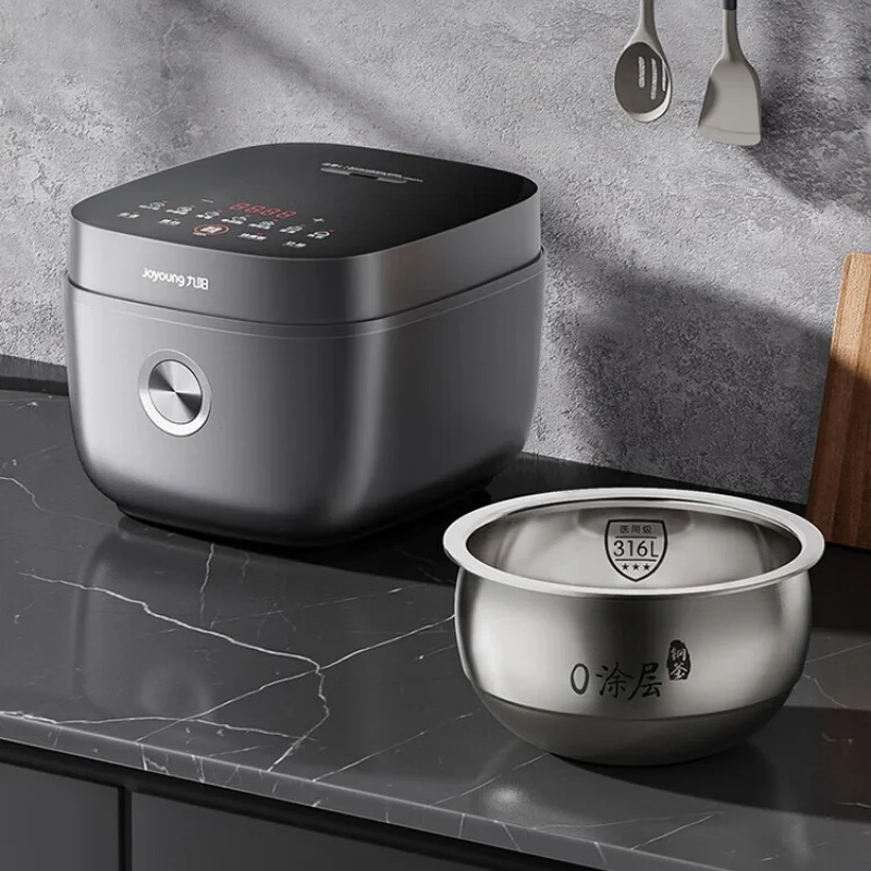Joyoung وعاء طبخ الأرز غير المطلي الكهربائي 4L وعاء داخلي من الفولاذ المقاوم للصدأ 316L طباخ صحي للعائلة (3-4 أشخاص) 220 فولت 40F316L