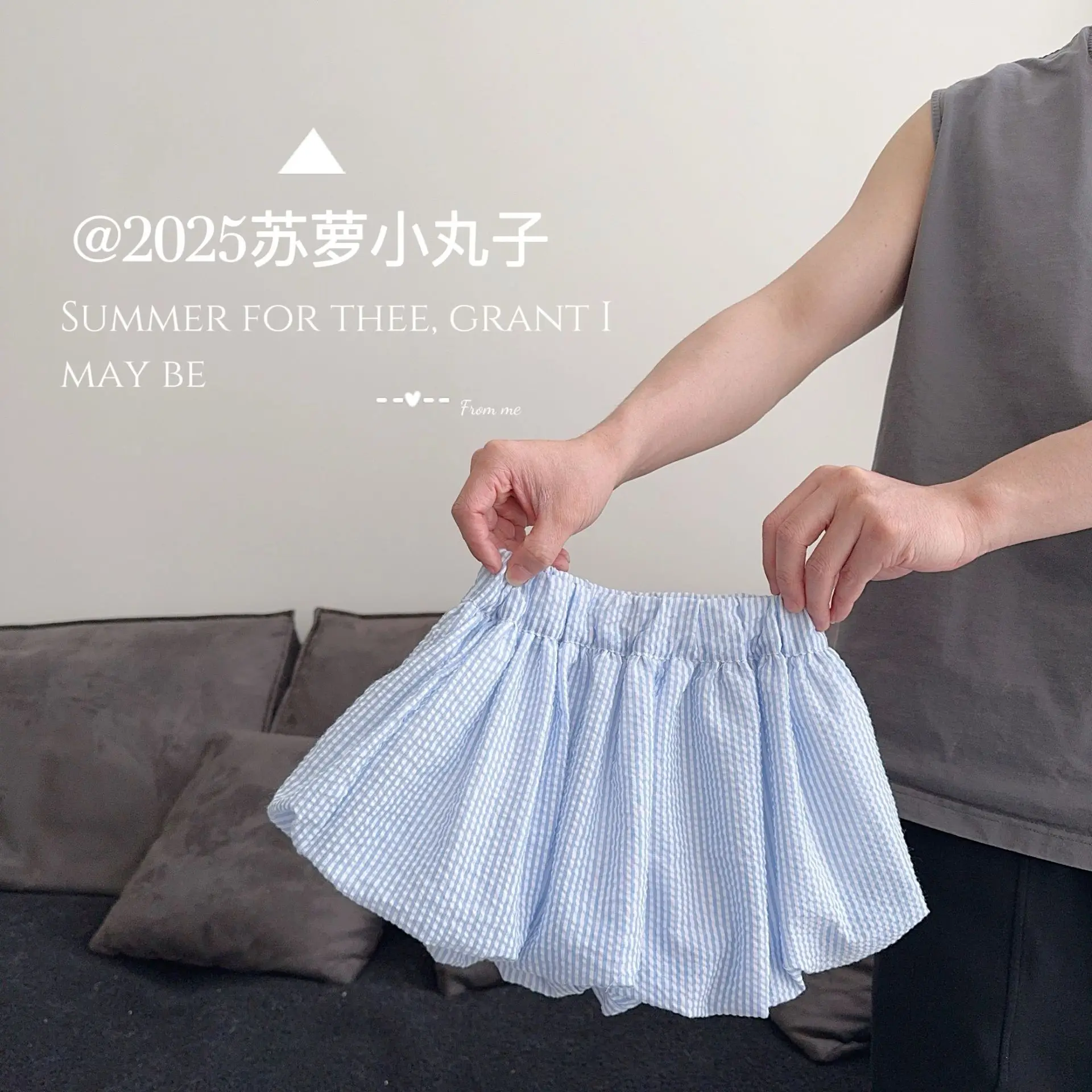 2025 Summer 0-3 Year Old Girl Baby Foreign Trend Clear Cotton Blue Striped Bud Pants Shorts