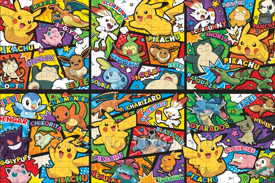 Pokemon Pikachu Jigsaw Puzzles 300/500/1000 Pieces Diy Animation Puzzles for Children Intelligence Game Toys