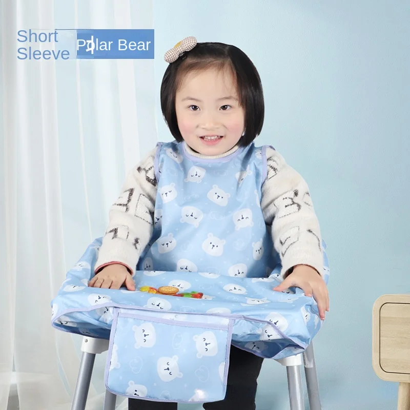 Baby Bib Baby Coverall Dining Chair One-piece Waterproof Anti-dirty Bib Baby Eating Artifact Baby Stuff  Kid Burp Cloth