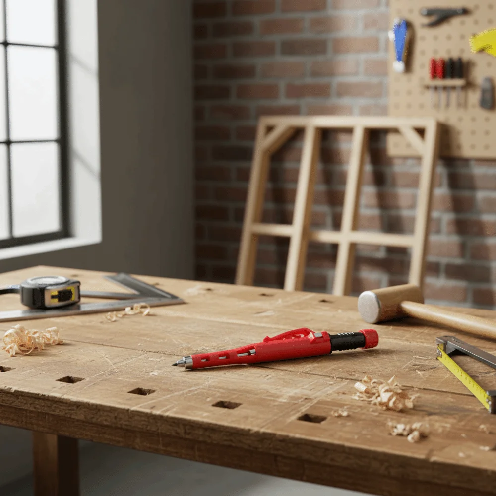 

2.8mm Lead Woodworking Mechanical Pencil Built-In Sharpener Protective Case Deep Hole Marking Pencil Pen Cap Long Head