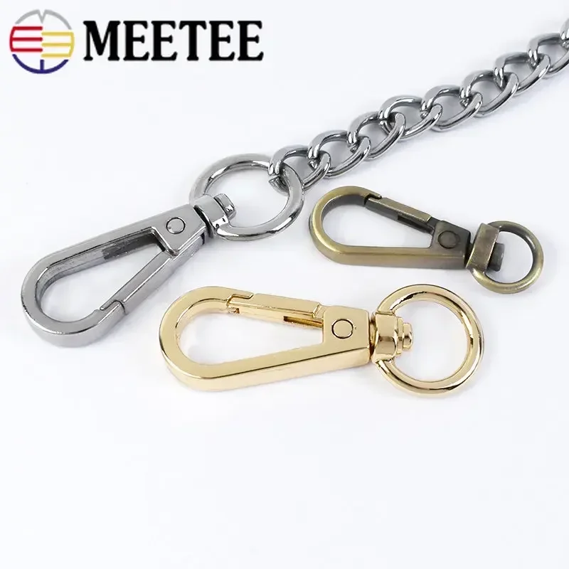 50Pcs 8/10/13mm Metal Buckles for Strap Bag Swivel Lobster Clasp KeyChain Hooks Webbing Clip Buckle Hanger DIY Accessories