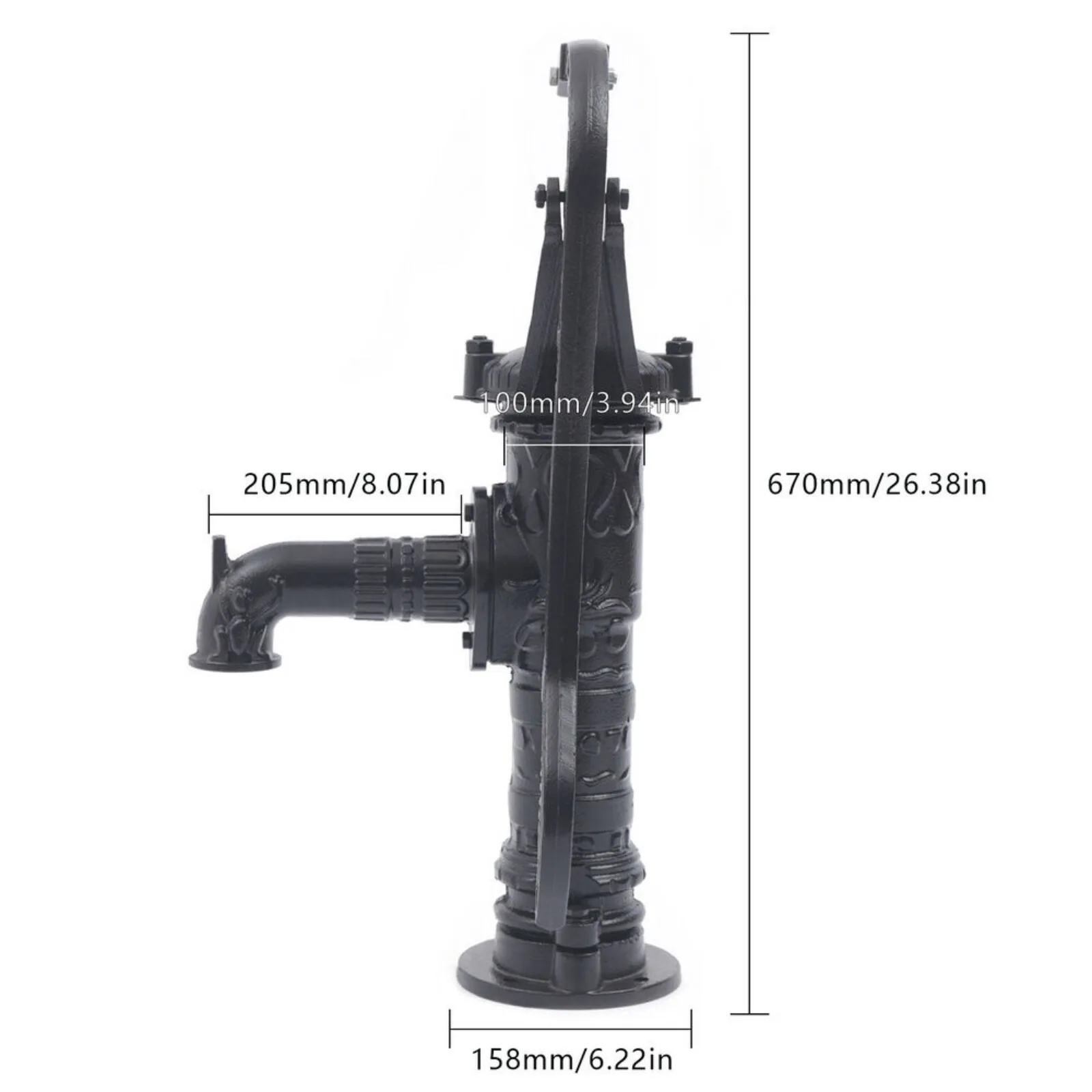 Bomba de agua Manual de mano para jardín, jarro de pozo fundido, bomba de hierro profundo para Exteriores de EE. UU.