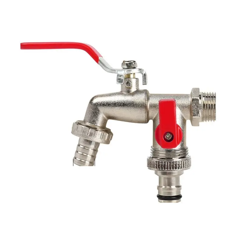 A60zmulti-Component Threaded Outdoor Faucet, 1Pc Dual Socket Garden Water Pipe Faucet,For Sprinklers And Water Systemsmay