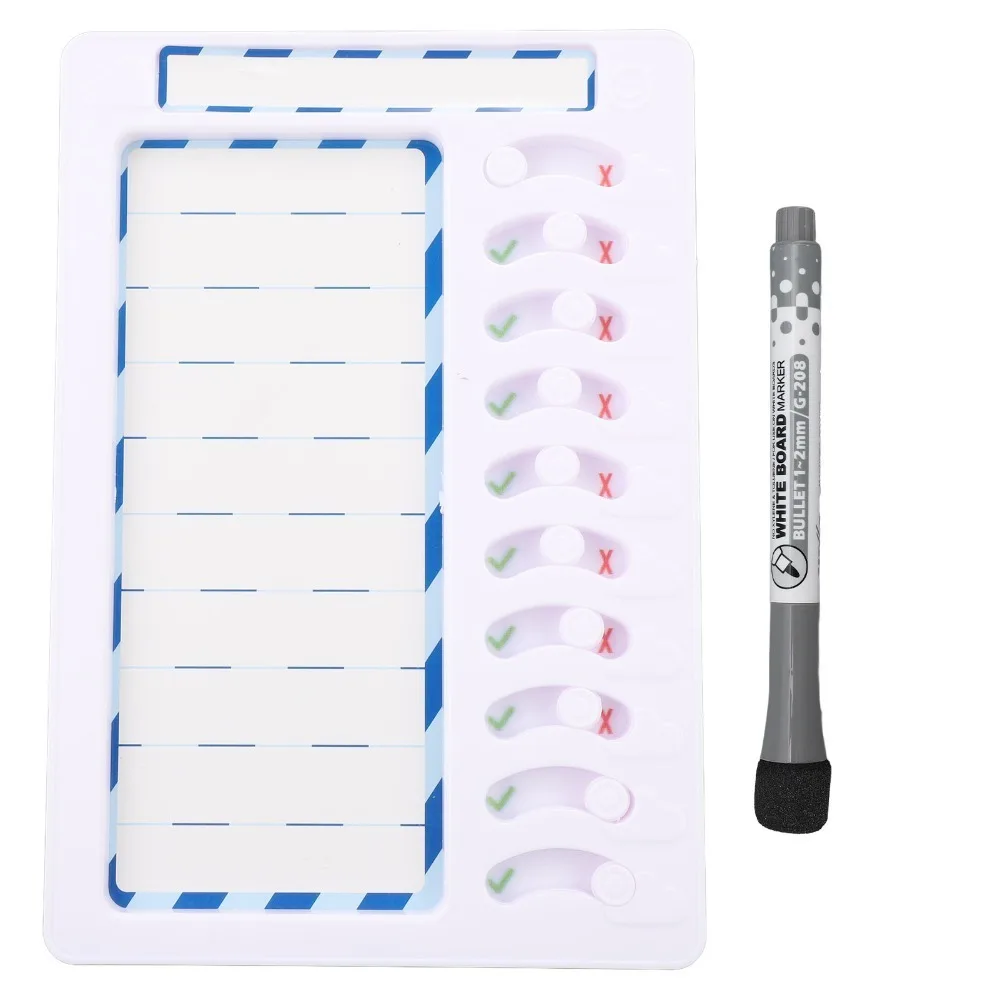 Erasable Kids Schedule Board Slider-type Kid-friendly Erasable Planning Board Portable Reusable Self-discipline Tracker