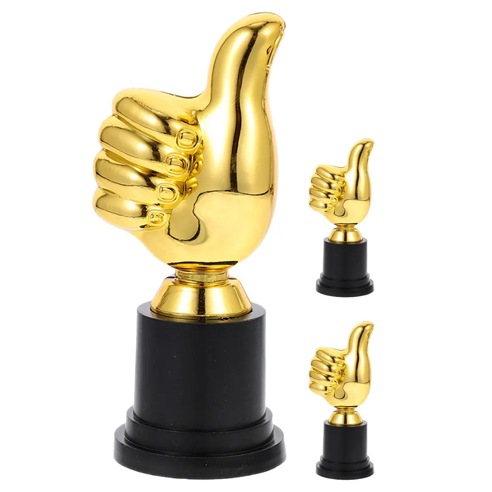 

3 Pcs Kids Trophy Plastic Award Competition Toy Smooth Surface Lightweight Compact Size Long Use Kids Gifts