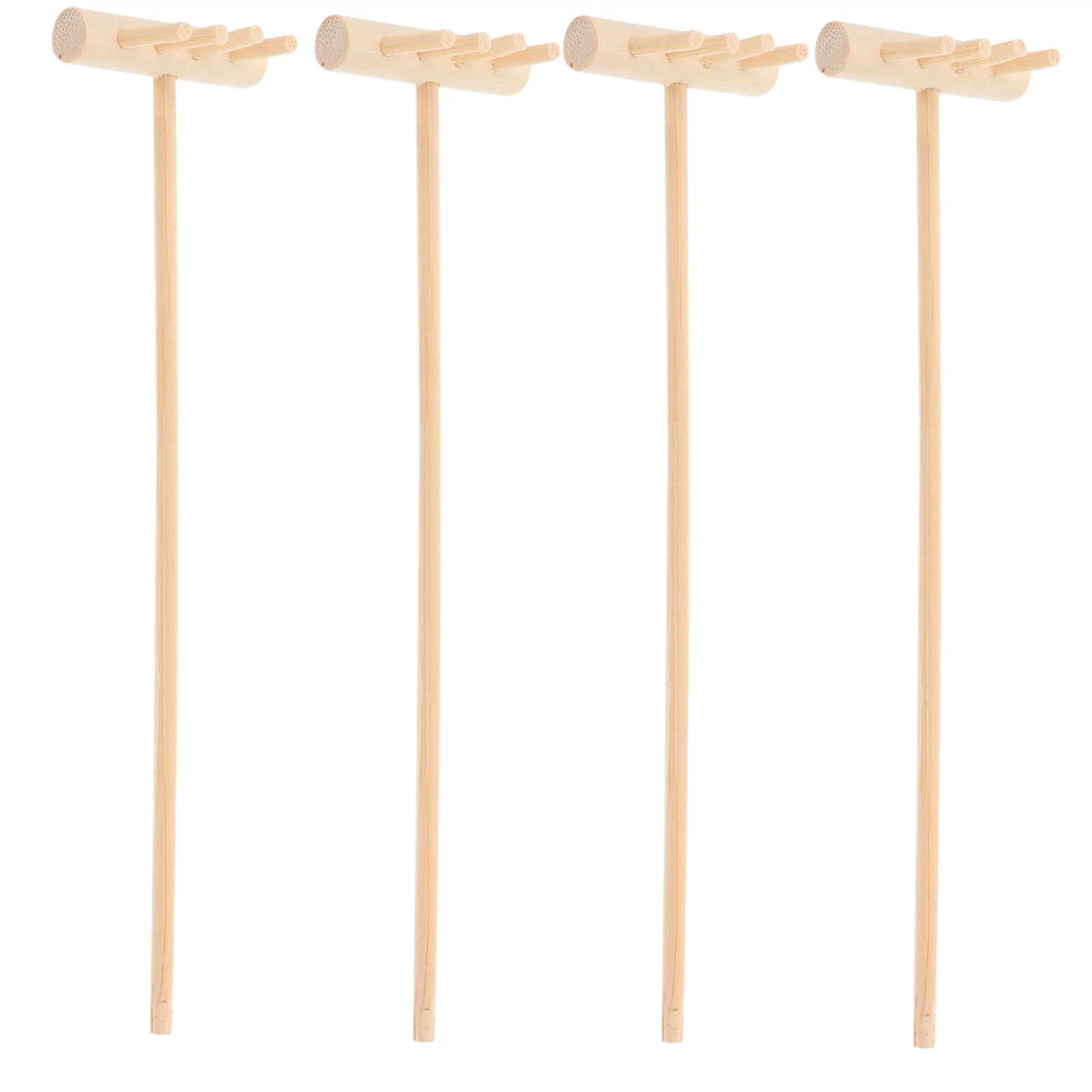 

4 pcs Mini Bamboo Rake Gardening Tools Zen Sand Rakes Sandbox Accessories Mini Garden Rake Desktop Decor Child Toy Premium