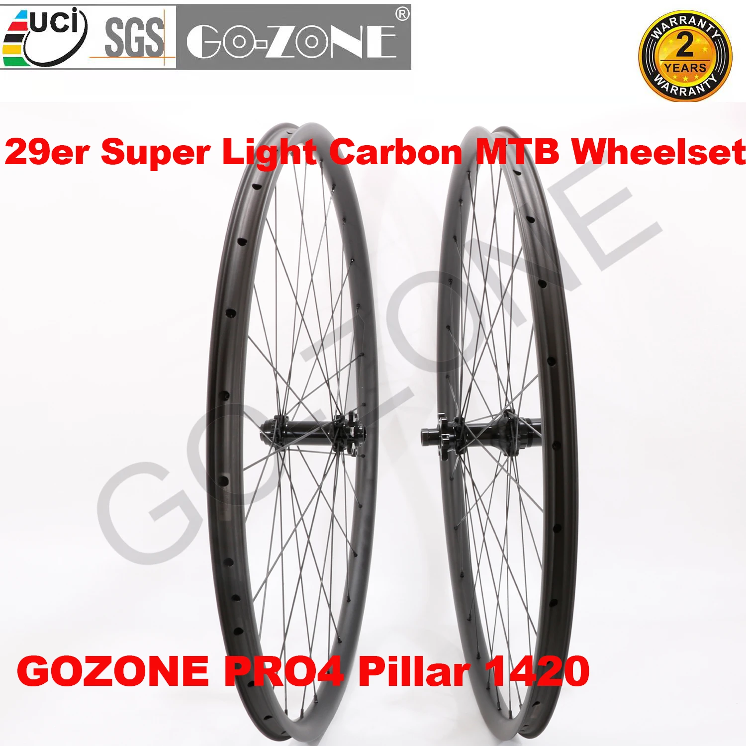 

Super Light 29er Carbon MTB Wheels GOZONE PRO4 Pillar 1420 Tubeless Brisk Thru Axle / Quick Release / Boost MTB Wheelset 29