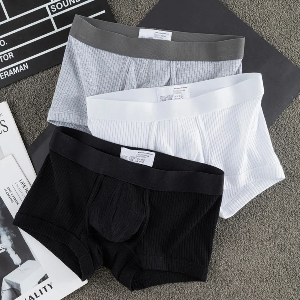 Men's Skin Friendly Cotton Thread Underwear Boxershorts Breathable U Convex Pouch Underpants Sports Casual Boxers 5
