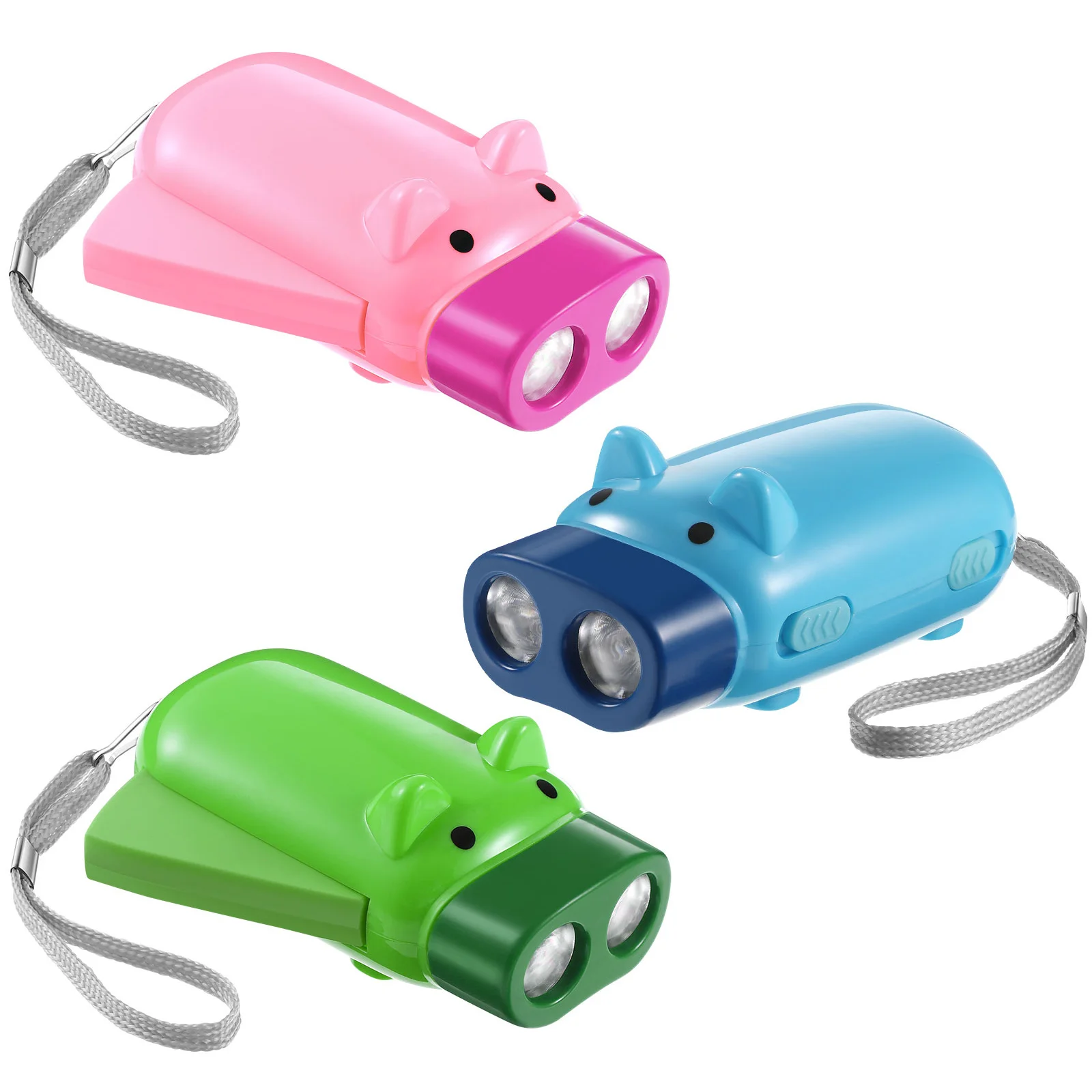 3 قطعة مصباح يدوي على شكل خنزير كرتوني محمول LED ضوء ساطع مناسب للتخييم والتنزه في حالات الطوارئ مصباح يدوي كرتوني #5