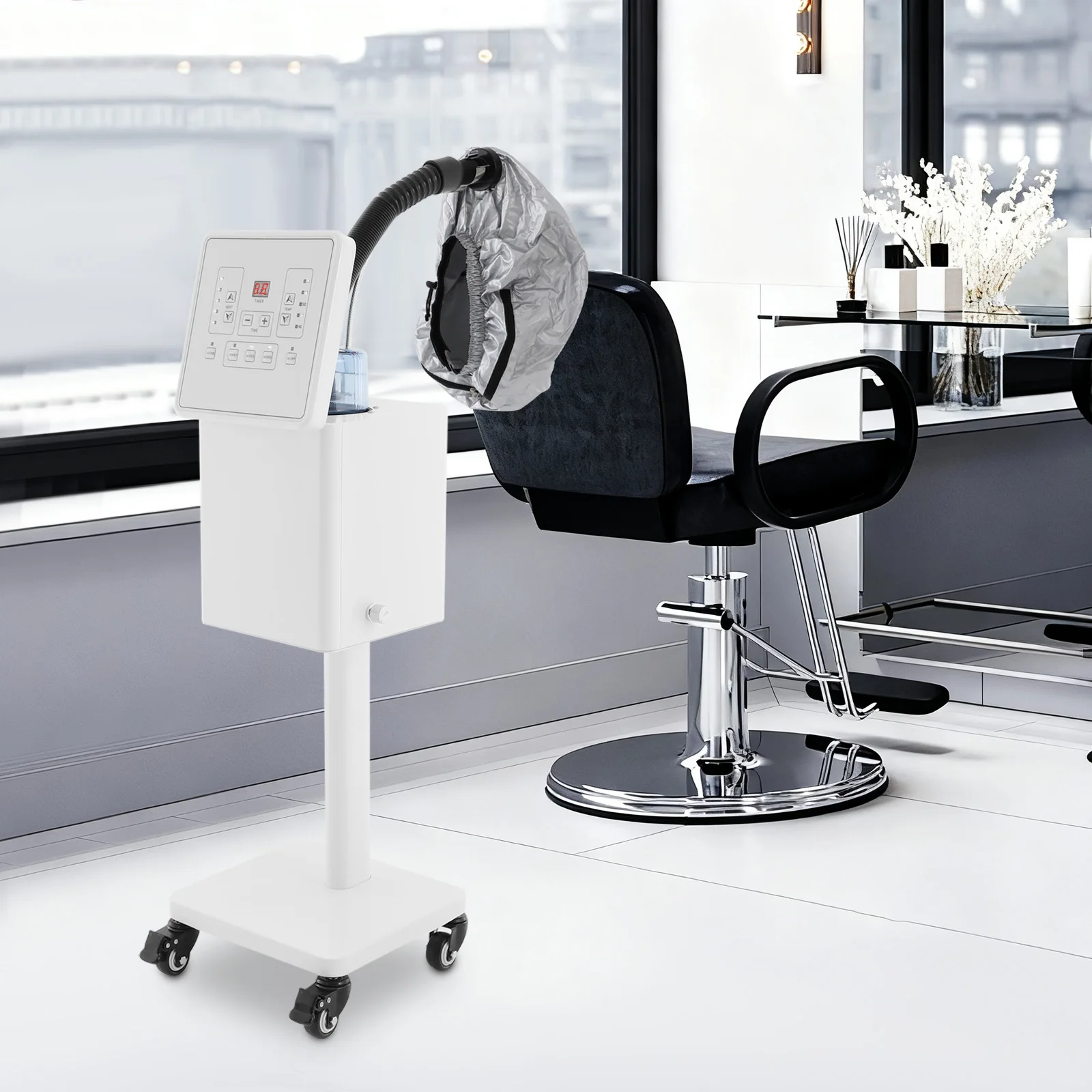 

Передвижной напольный нано-отпариватель для волос с отрицательными ионами, нано-спреем, озоном, регулируемым шлангом и температурным контролем