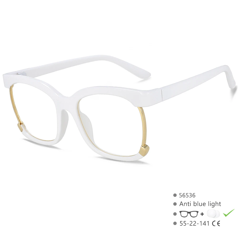 56536 Mode Frauen Marke Gläser Augenschutz Gläser Rahmen Quadrat Anti Blaues Licht Retro Transparent Mode Brillen