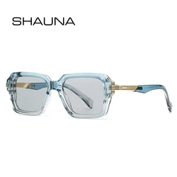 SHAUNA Retro Square Men Double Color Sunglasses Fashion Rivets Women Gradient Shades UV400 Trending Punk Sun Glasses