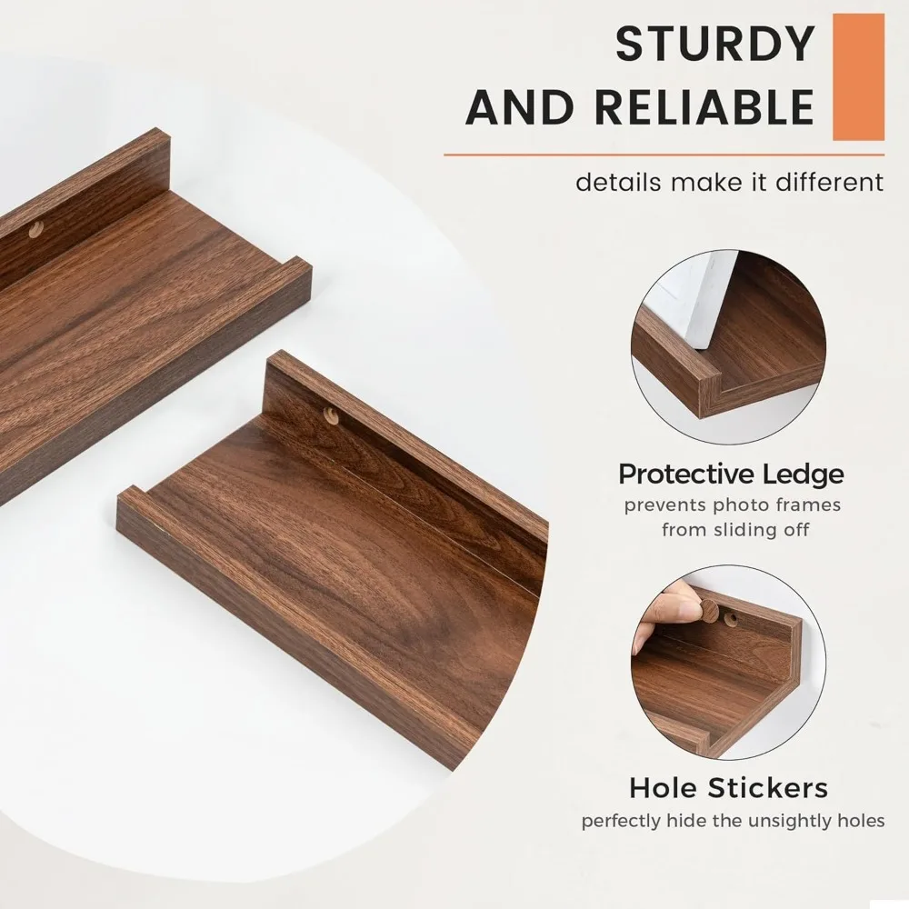 رف حافة الصور، مجموعة أرفف عائمة مكونة من 2، أرفف كتب حضانة كبيرة بطول 56 بوصة لتخزين الألعاب، جدار رف كتب للأطفال #4