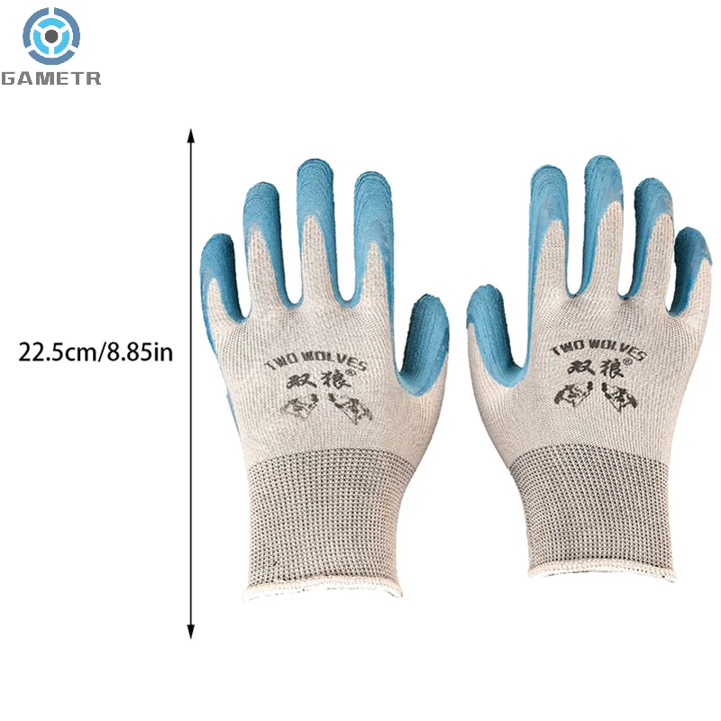 Gants de travail en latex gris polyester, mitaines de protection, imperméables, durables, non ald, jardin, isotwostar