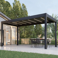 Outdoor Gazebo Customized Automatic Aluminum Gazebo Shed with Electric Sliding Glass Roof System LED