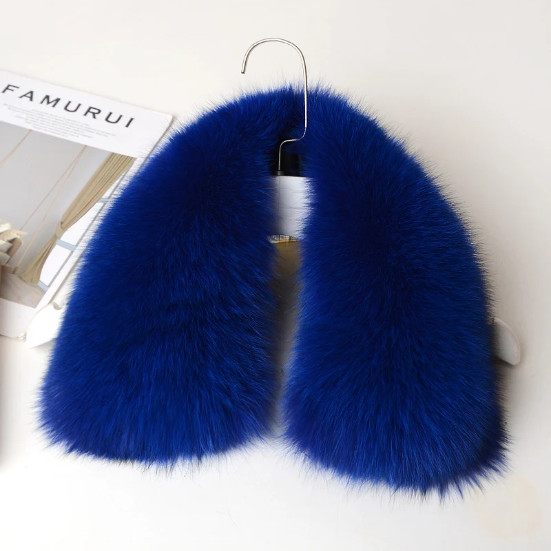 Real Fox Fur Collar Women Winter Natural Fur Collar Female Scarves Hood Trims Fur Decor Shawl For Coat Neck Warmer Fur Scarves