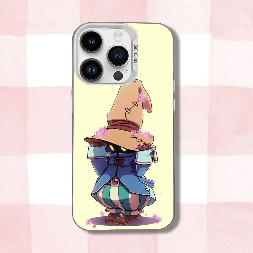 حافظة هاتف Finals F-Fantasy V-Vivis لهاتف iPhone 16,15,14,13,12,11,Pro,XS,Max,Plus,Mini,SE غطاء مقاوم للصدمات من الحلوى البيضاء غير اللامعة