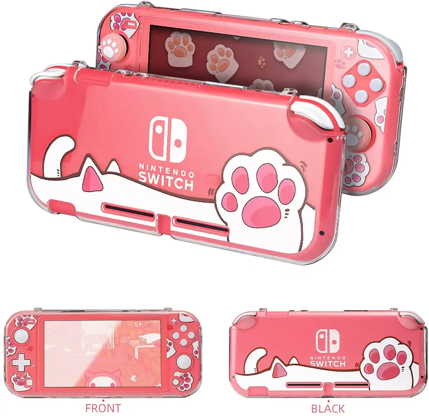 

1pc Transparent Anti-Shock Split Cover for Switch Lite Cat-Pad Protective Case Compatible Nintendo Switch Lite Shell Accessories