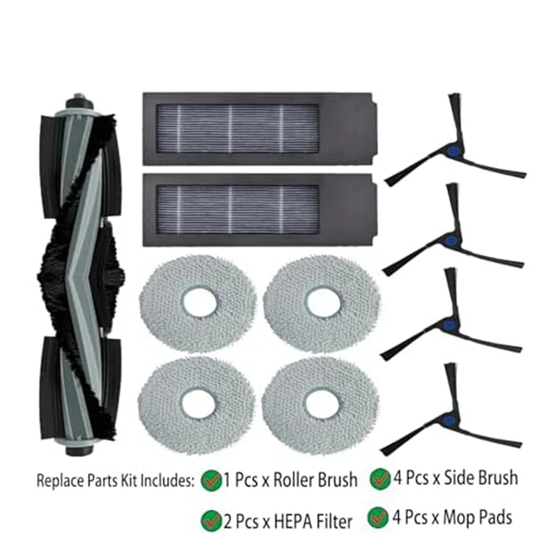 1Set di parti di ricambio adatte per ECOVACS DEEBOT X2/X2 Pro/X2 Omni Robot aspirapolvere aspirapolvere spazzola principale filtro Mop Pad parti