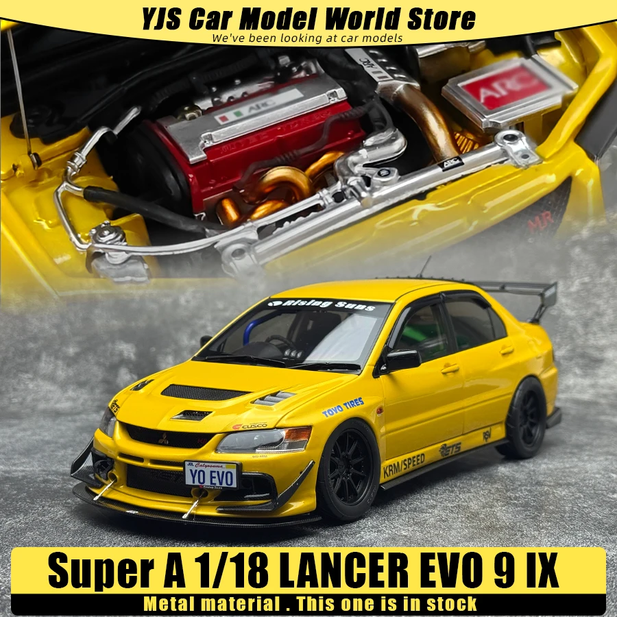 

Super A Diecast model 1/18 LANCER EVO 9 IX Alloy car model Collection gift for friends and family