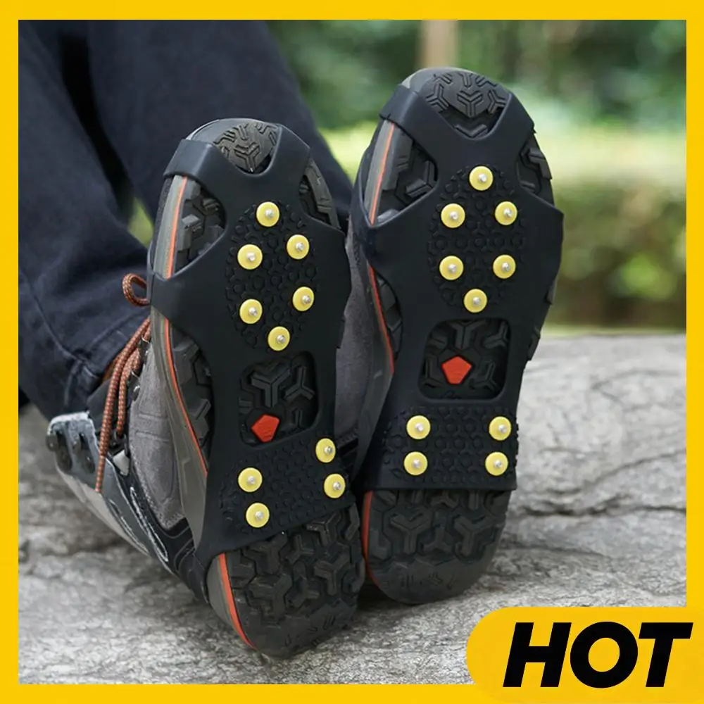 

10 Teeth Climbing Crampons Anti-Slip Snow Claw Shoe Covers Unisex Boots Snow Cleats Walking Hiking Accessories