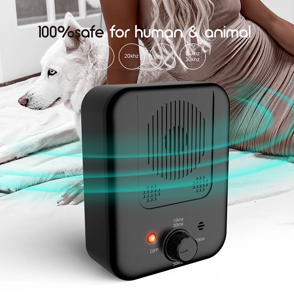 Imagem -06 - Recarregável Ultrasonic Dog Repeller Anti Bark Training Device Pet Deterrent Outdoor Anti Bark Gato e Cão 30khz