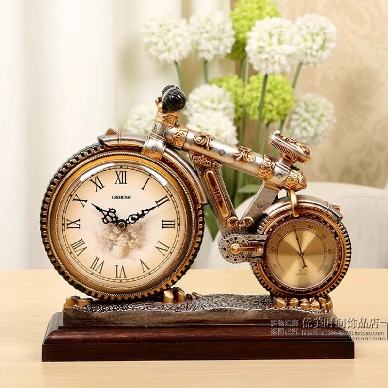 

Настольные часы в римском стиле ретро, украшение стола и аксессуары, украшение для велосипеда, часы, настольный термометр, часы для офиса