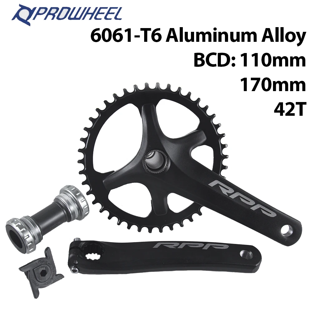 PRDWHEEL RPP Gravel Bike Crank 42T Crank 170MM Road Bike Connecting Rod System 110BCD Mountain Bicycle Crank With Central Shaft