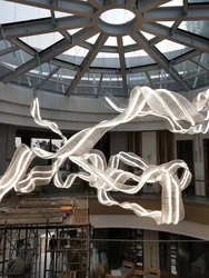 Designer Art Irregular Creative Chandelier Hotel Glass Lighting Modern Home Pendant Light Hall Duplex Hotel Lobby Luxury Led