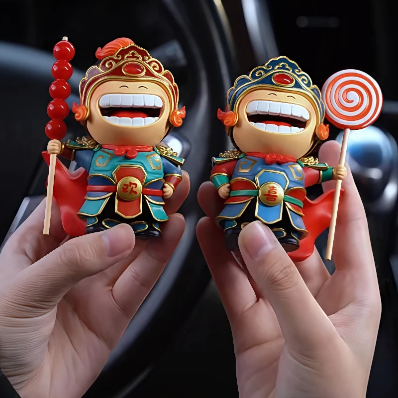 

Creative Door God Joyful Young Artist Ornament Traditional Chinese Folk Style Handmade Office Desktop Home Decoration Cute Gift