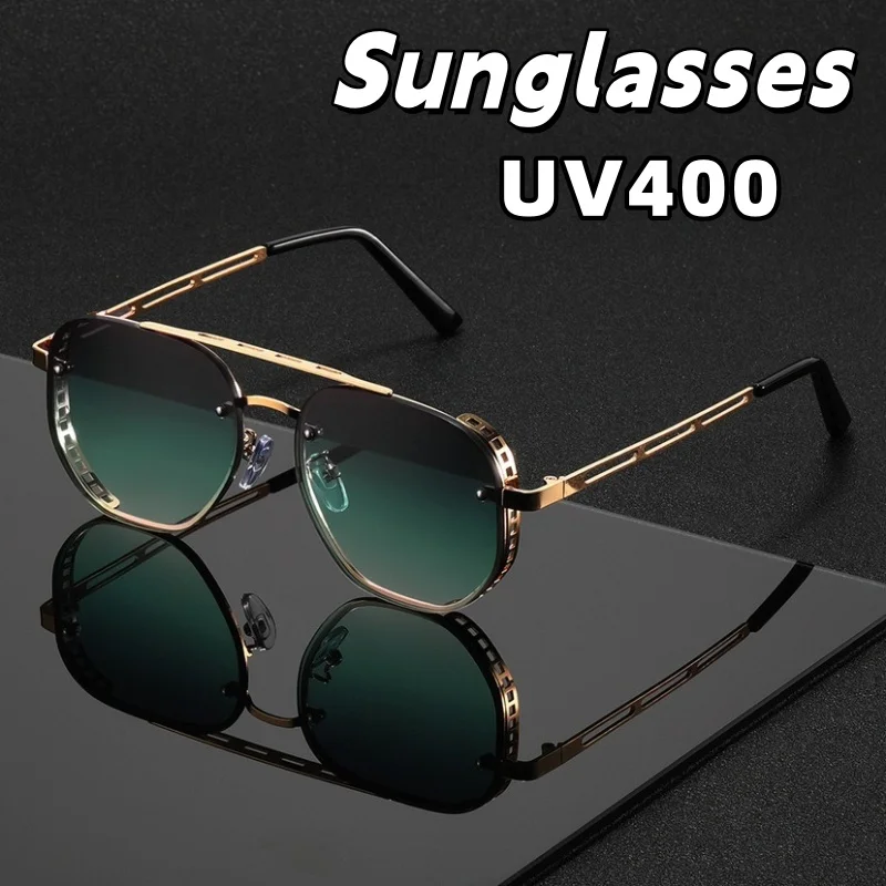 

New Stylish Polygonal Punk-Style Sunglasses Trendy Retro Luxury Polarized Eyewear Classic Driving Shades UV400 Protection