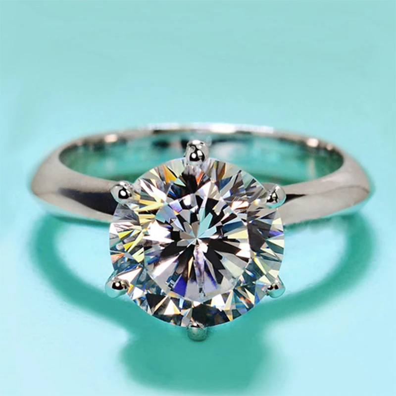 10CT 14 mm Moissanite verlovingsring met GRA gecertificeerde klassieke Lab Diamond Promise Band 925 sterling zilveren sieraden voor vrouwen