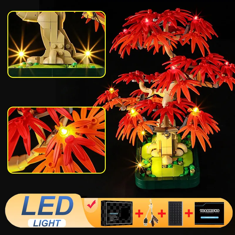 LED-lichtset voor LEGO 10348 Japanse rode esdoorn bonsai boom decoratieve DIY speelgoed cadeau (exclusief bouwsteen baksteen set model)