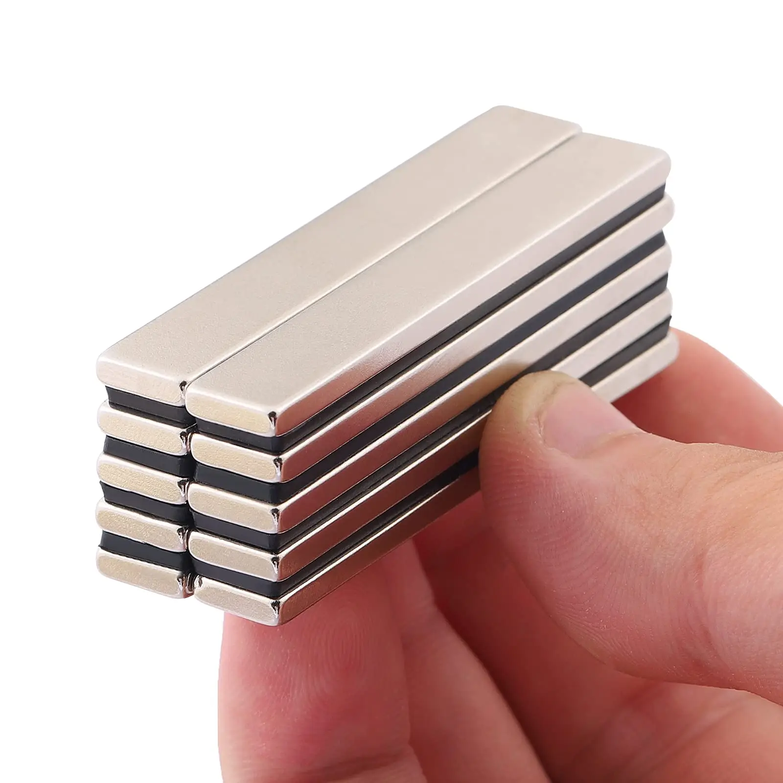 Neodymium Bar Magnet Rectangular Rare Earth Magnet Thin Bar Magnet Heavy Duty Magnet Strip with Double Sided Adhesive Metal Magn