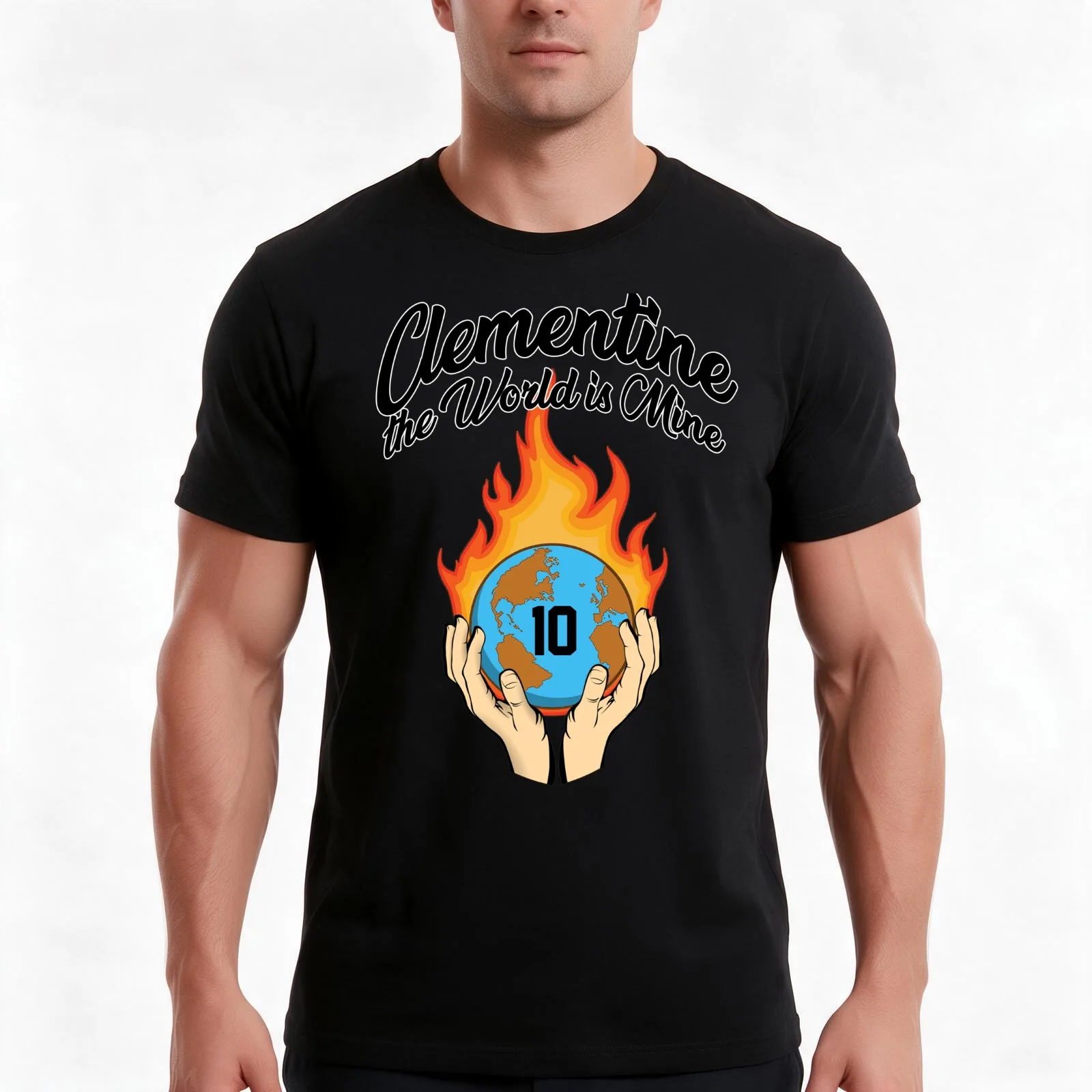 The World is Mine! T-Shirt, Summer Casual Cotton Tee, Oversized Streetwear Tops, Vintage Graphic Print, Loose Fit Short Sleeve
