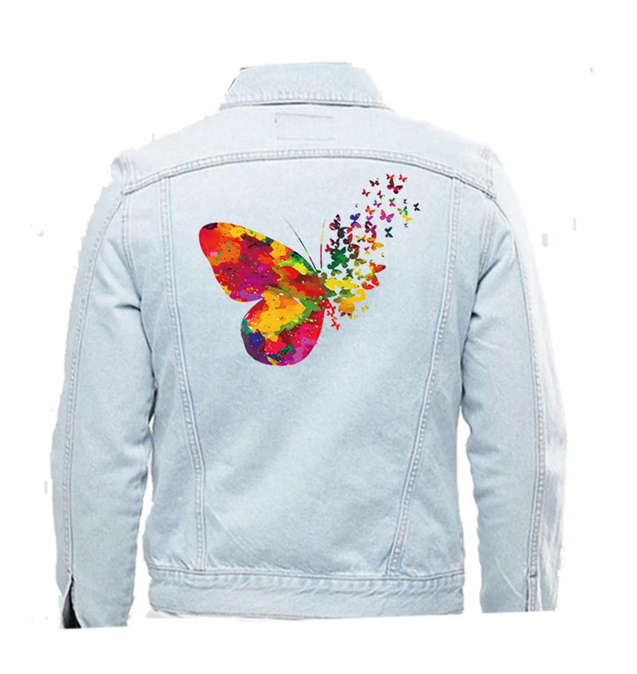 Colorful Butterfly Heat Transfer Patches Iron On Vinyl Stickers for T-Shirt Hoodie DIY Clothing Decoration Washable Applique view 5