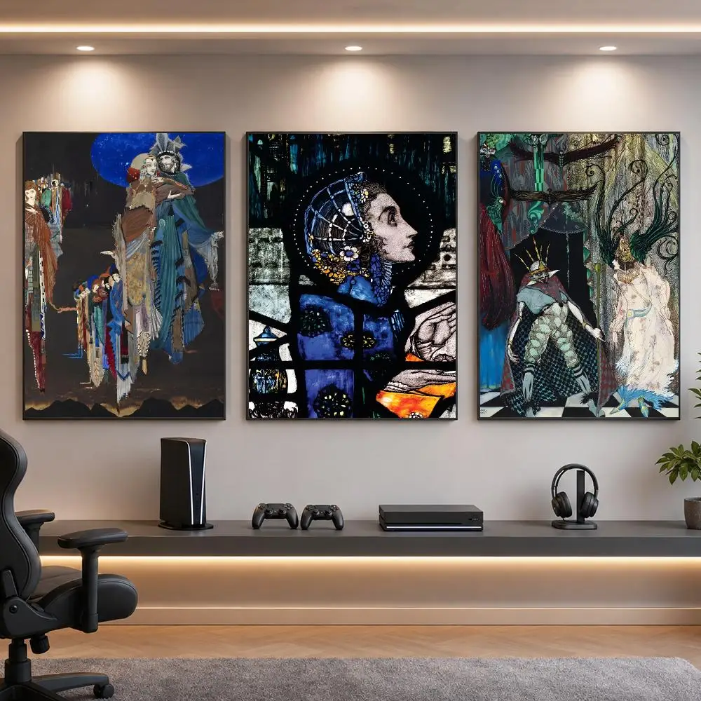Artist H-Harry Clarke Gothic Poster HD Removable Wall Art Gift Bedroom Lounge Dorm Office Gaming Cafe Bars