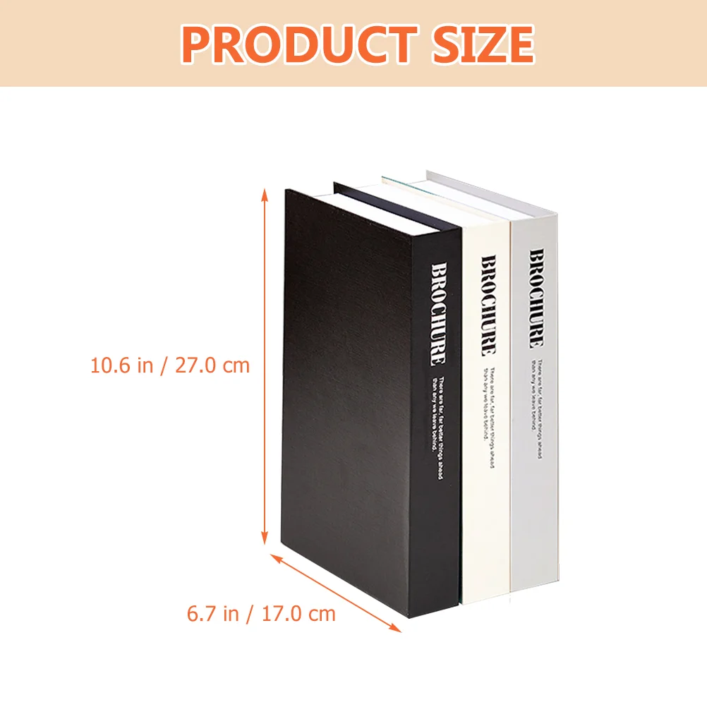 3 Pcs Imitation Book Decor Books for Coffee Table Bookshelf Decoration Faux Decorations Decorative Retro