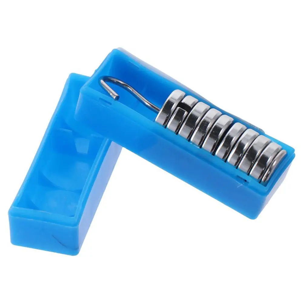 내구성이 뛰어난 크롬 도금 실험실 슬롯형 질량 세트 10g 각 은색 금속 슬롯형 무게 총 100g(행거 및 케이스 실험실 포함)