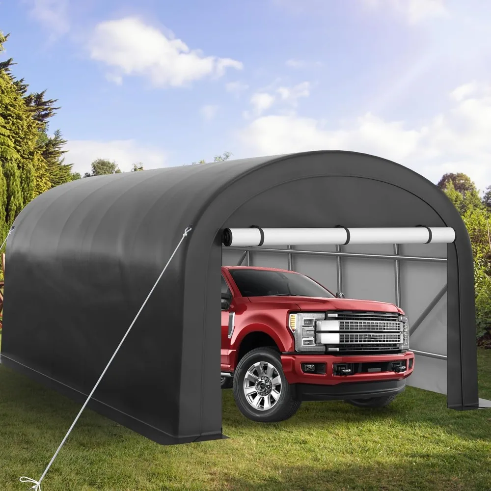 

12 x 20 FT Carport Car Canopy Heavy Duty Galvanized Frame Car Shelter Car Canopy Tent with Roll up Curtain