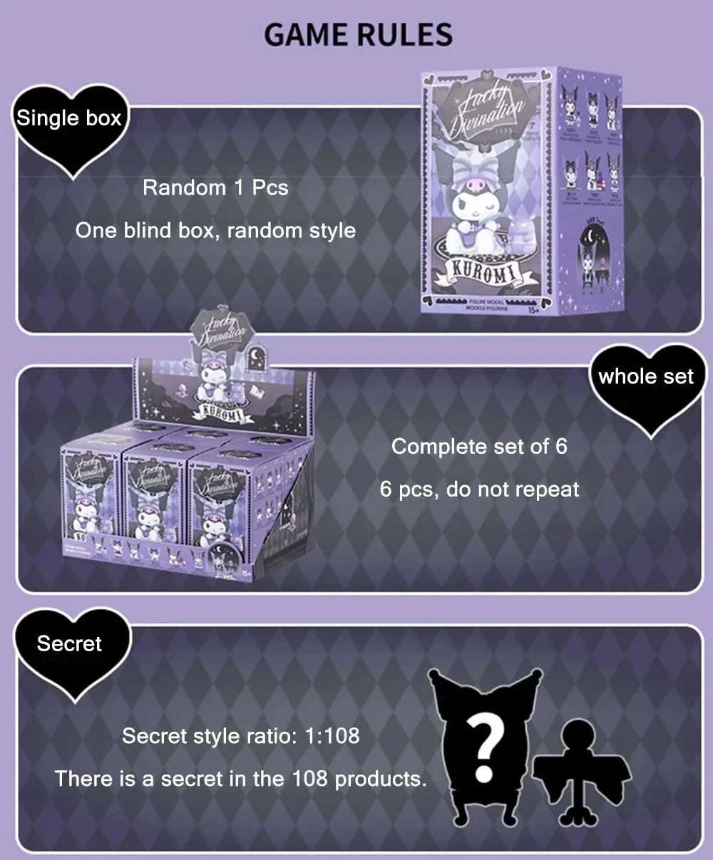 Sanrio Blind Box Cartoon Kuromi Puppe Glücksbringer Anime-Serie Actionfigur Modellpuppe Kinderspielzeug Schreibtisch-Deko Geburtstagsgeschenk – Detail 10